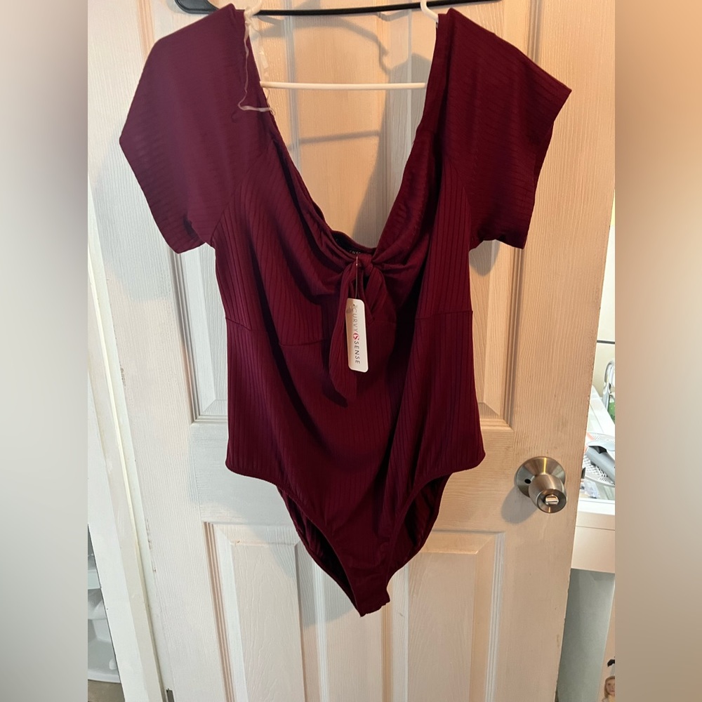 Red one piece bodysuit